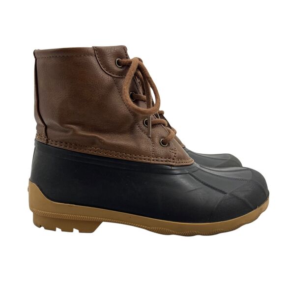 Sperrys Youth 6 Brown PU Upper Port Boots Waterproof Lace Up Duck Boys SCK261491 - Picture 1 of 13